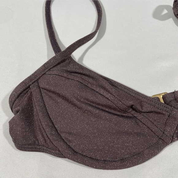 NWT L Space [ XS ] Sparkle Missy Bikini‎ Top in Pebble - Picture 4 of 12